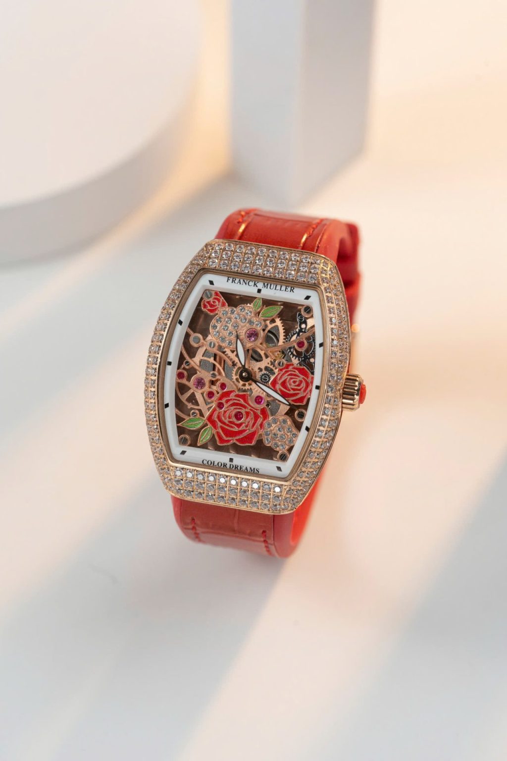 frank muller skeleton flower dial super clone swiss machine