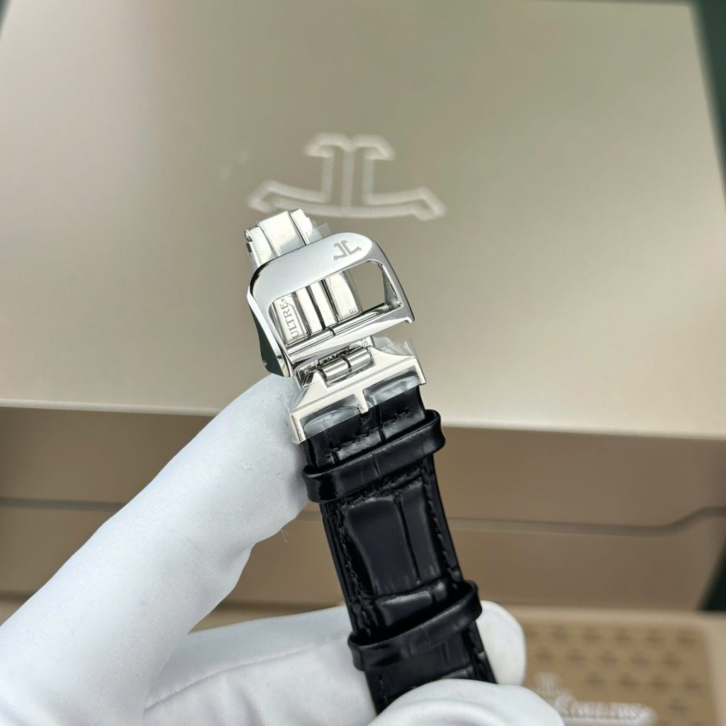 jaeger lecoultre leather white dial Super clone swiss machine