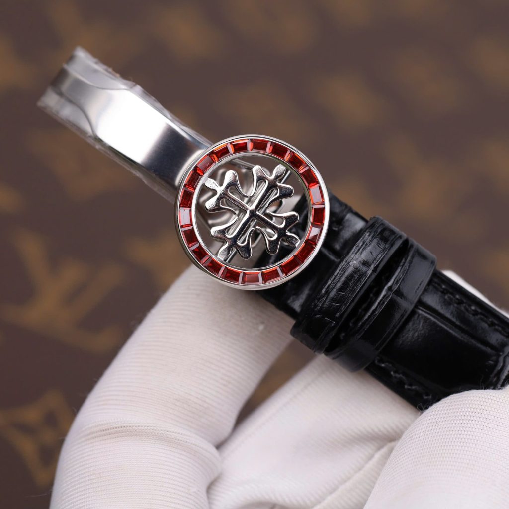 Patek Philippe Grand Complications 6104G Black Dial Bezel Stone Red  Super Clone Swiss Machine
