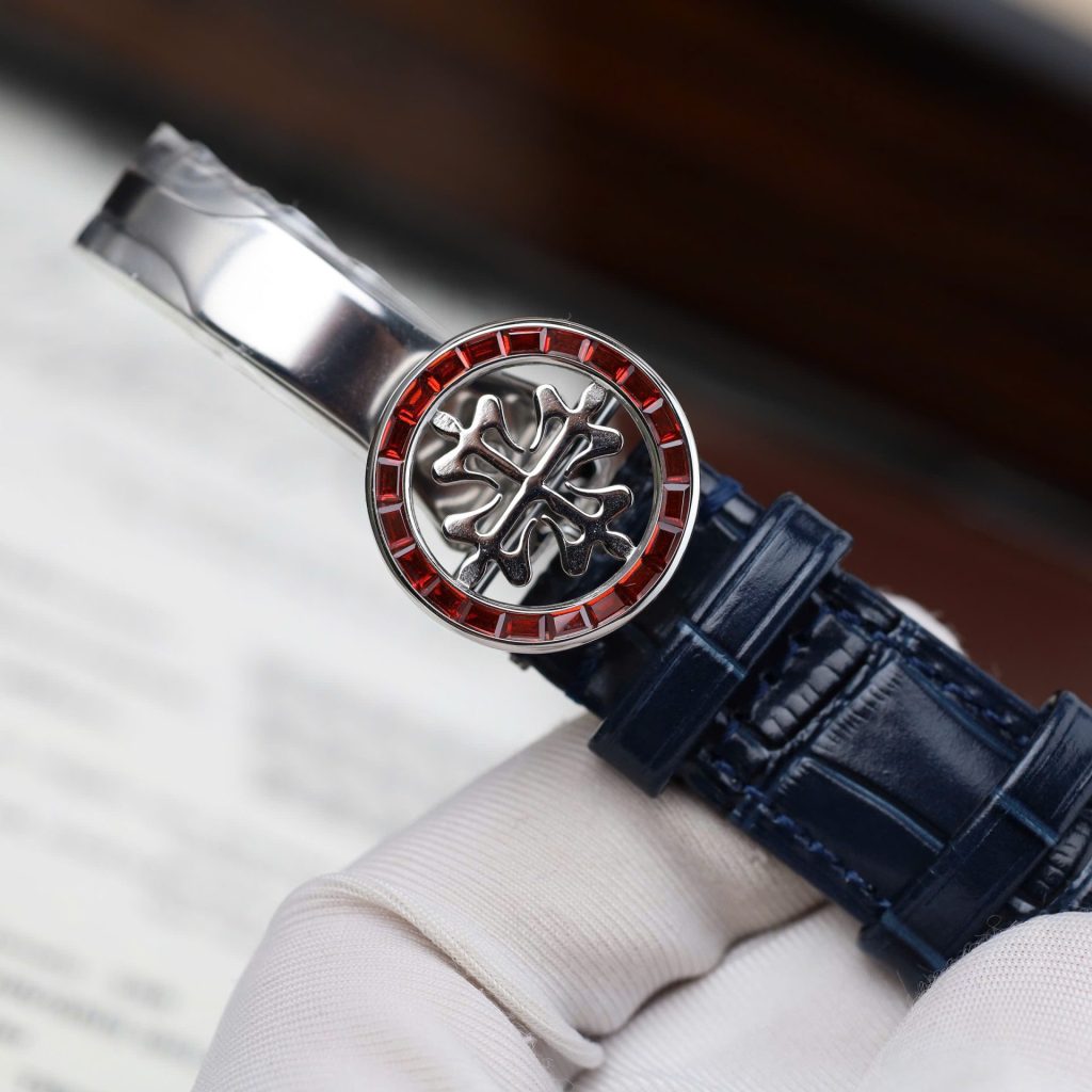 Patek Philippe Grand Complications 6104G Black Dial Bezel Stone Red  Super Clone Swiss Machine
